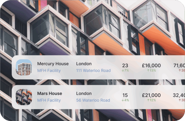 App interface for facility managers monitoring real-time building systems and maintenance alerts