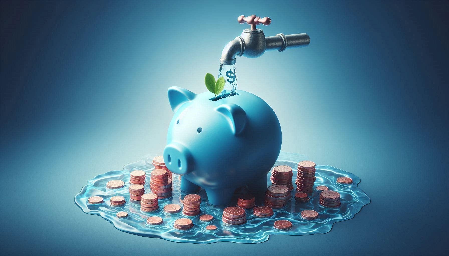 A piggy bank filled with water